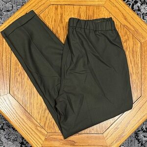 *ANTONELLI FIRENZE* Olive Green Virgin Wool Blend Straight Cuffed Dress Pants